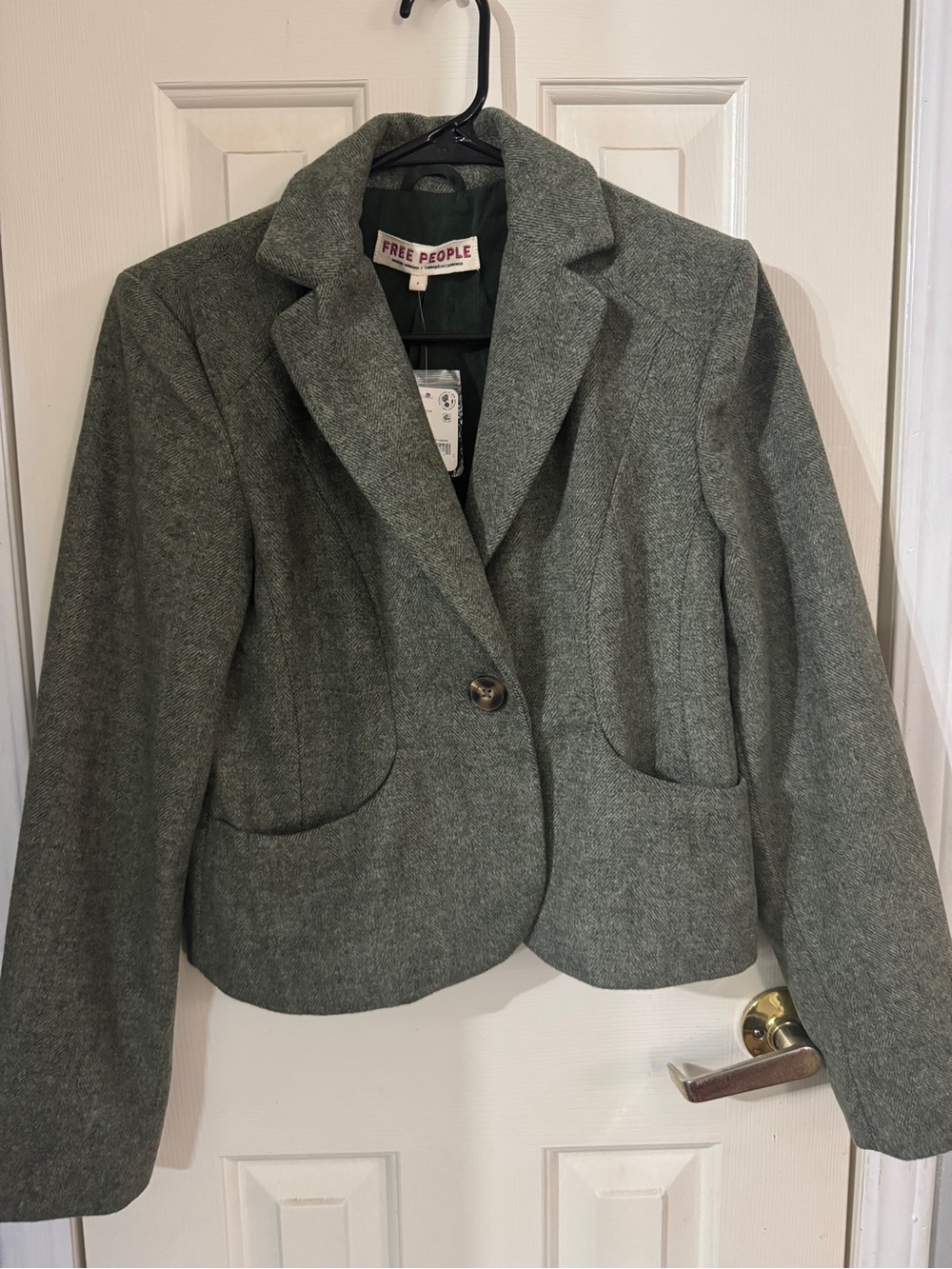 Free People Olive Green Tailored Blazer